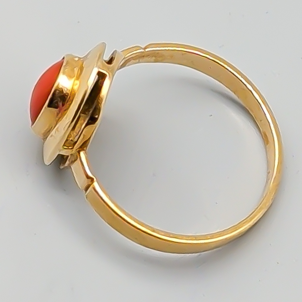 Ring i Guld med Orange Sten 14K 4.47g 19.25mm - Bild 3