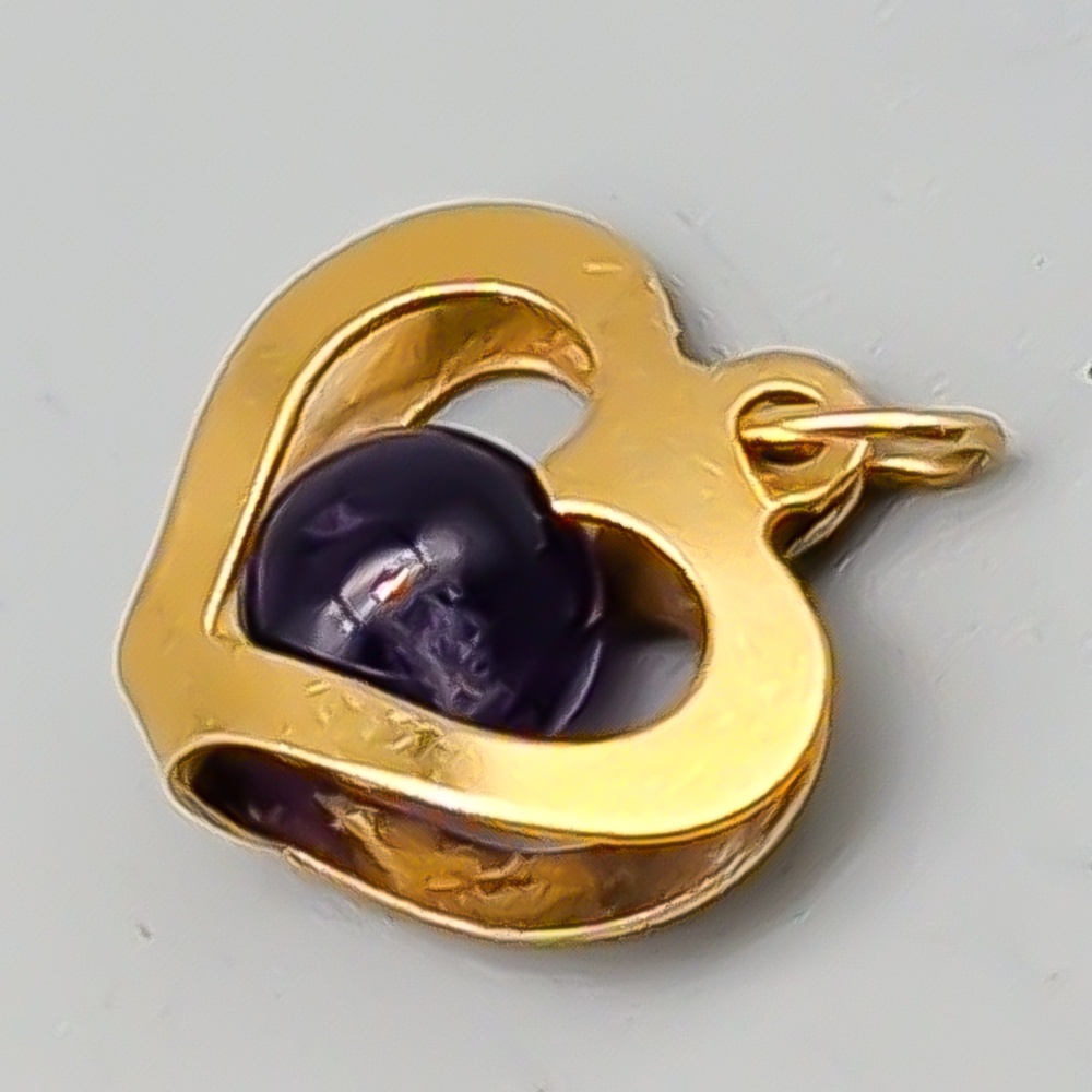 Hänge i Guld med Månadssten Februari 18K 1.58g 15mm