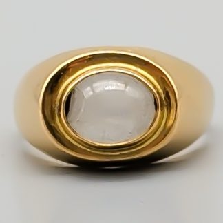 Ring i Guld med Vit Sten 18K 4.09g 17.25mm