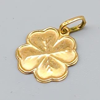 Hänge i Guld Fyrklöver 18K 0.41g 10mm