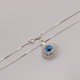 40.5cm Venezialänk i Silver med Hänge Onda Ögat S925 2.19g