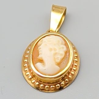 Hänge i Guld med Kamé 18K 1g 14mm