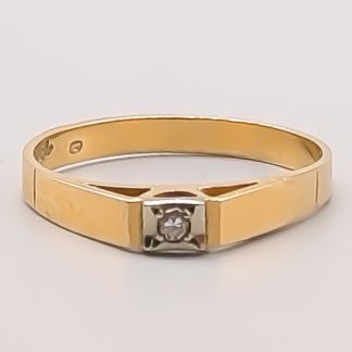 Diamantring i Guld 18K 1.81g 16.75mm