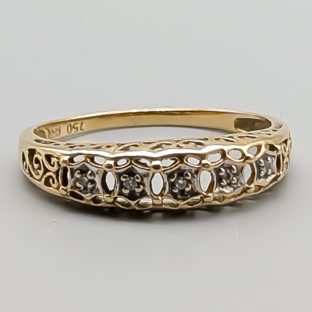 Diamantring i Guld 18K 1.42g 17.75mm - Bild 2