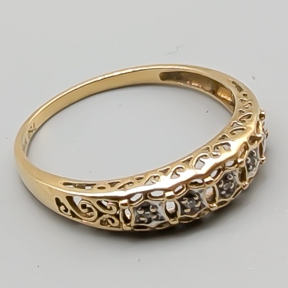 Diamantring i Guld 18K 1.42g 17.75mm