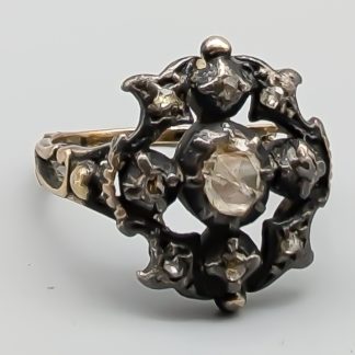 Diamantring i Guld och Silver 18K 5.87g 19mm