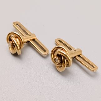 Manschettknappar i Guld med Pärlor 18K 2.81g 8mm