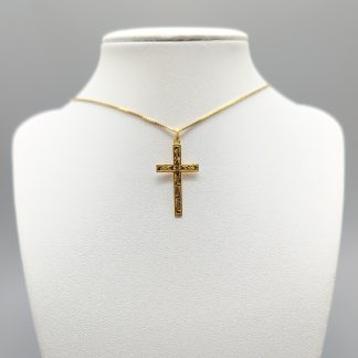 40.5cm Venezialänk i Guld med Hänge Kors 18K 4.42g