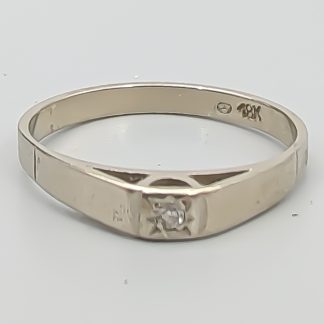 Diamantring i Vitguld 18K 1.79g 17mm
