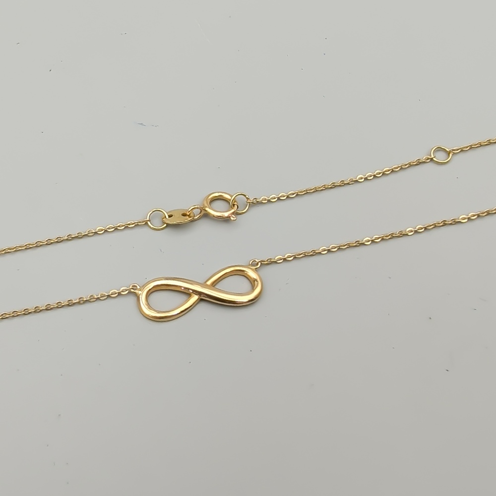 45.5cm Knivslipad Ankarlänk i Guld med Integrerat Hänge Evighetstecken 18K 1.6g