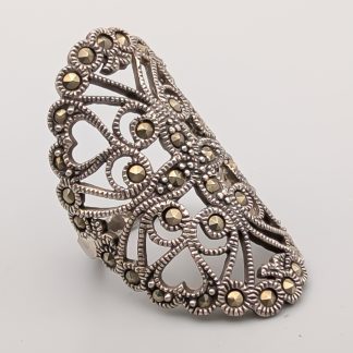 Ring i Silver med Markasiter S925 5.11g 15.75mm