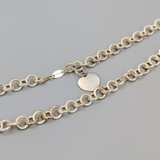 44.5cm Ankarlänk i Silver med Hjärta S925 18.49g