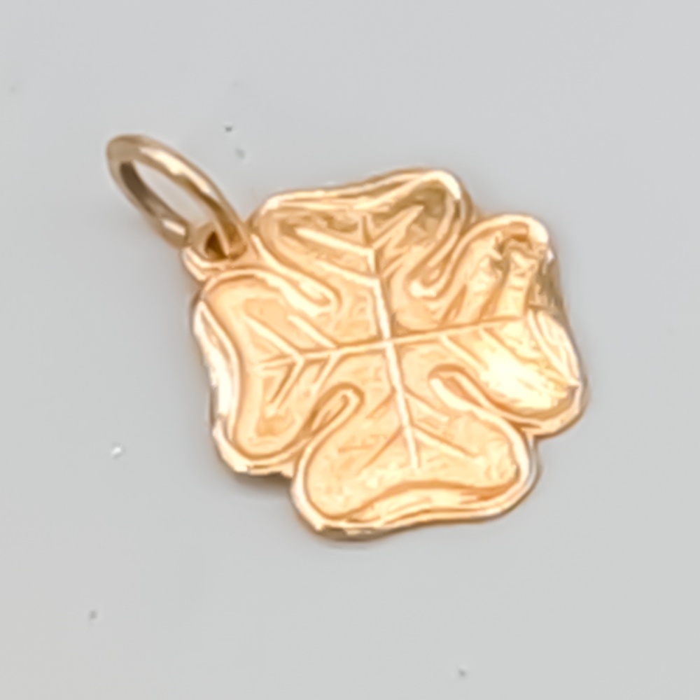 Hänge i Guld Fyrklöver 18K 0.43g 11mm