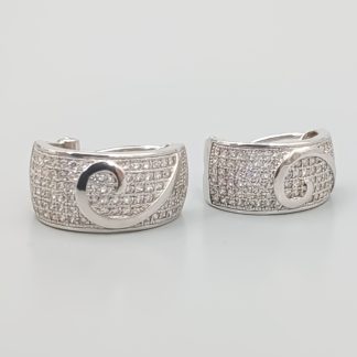 Örhängen i Silver med Vita Stenar S925 6.6g 19mm