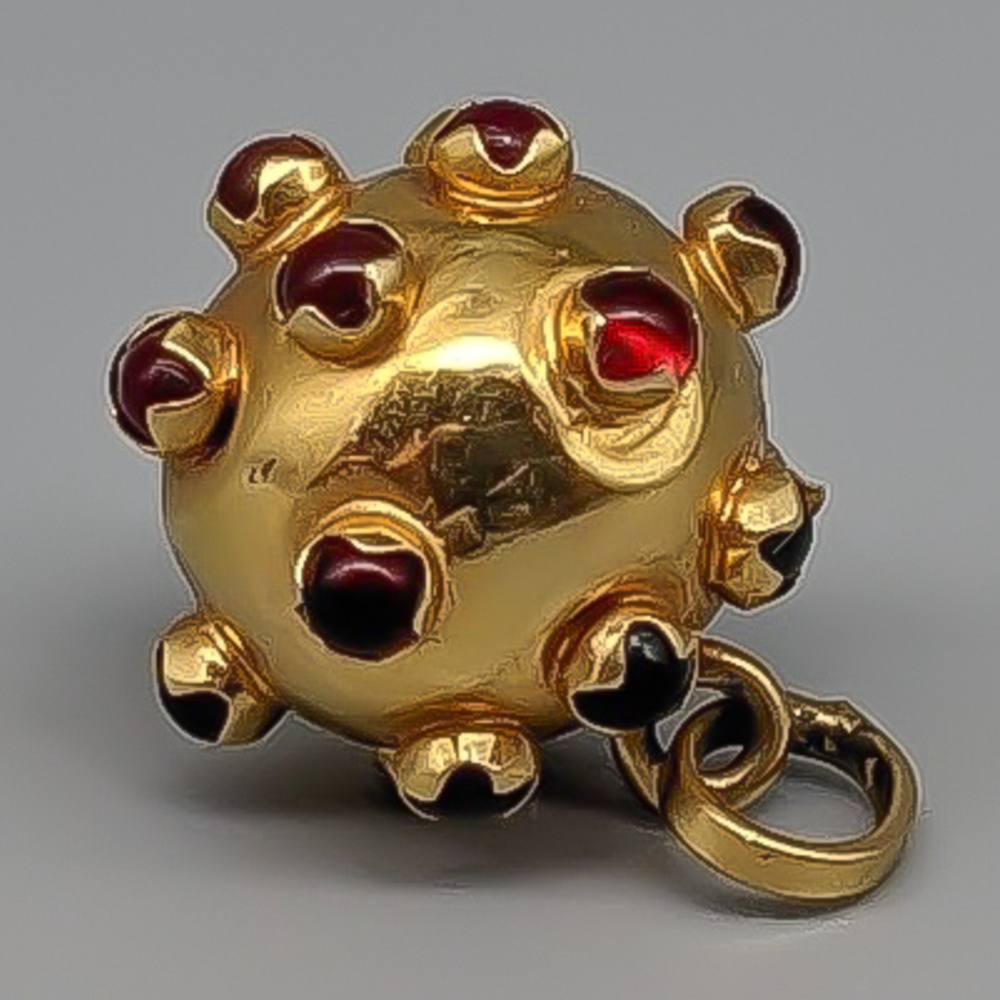 Hänge i guld med färgade stenar 18K 1.9g 14mm