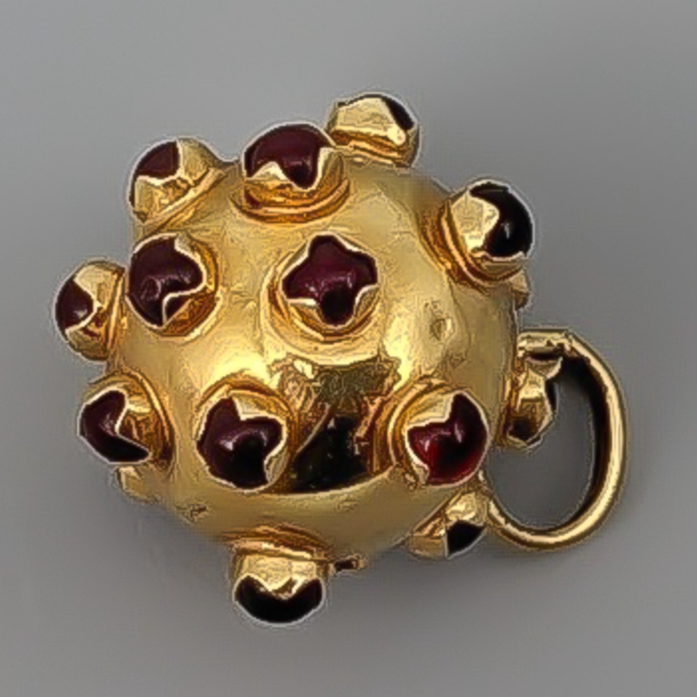 Hänge i guld med färgade stenar 18K 1.9g 14mm - Bild 2