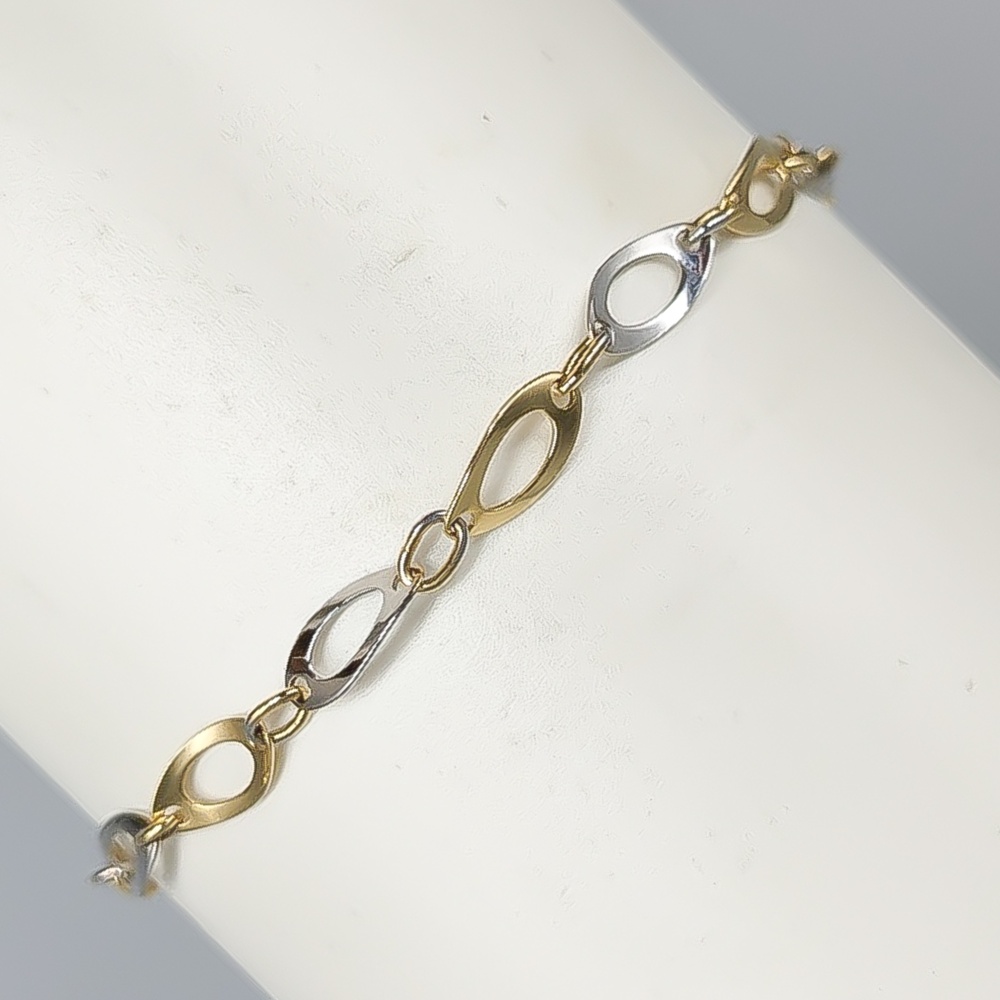 18.5cm Armband i tvåfärgat guld 18K 2.65g - Bild 3