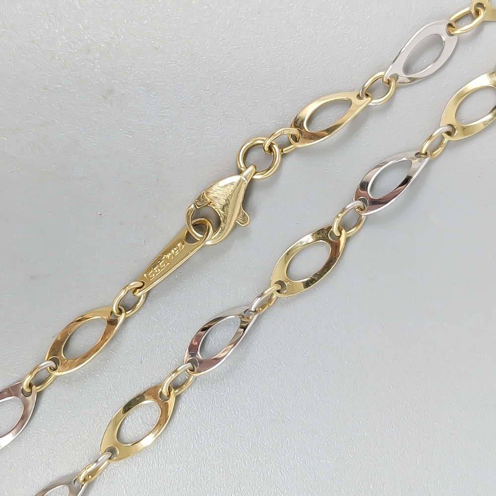 18.5cm Armband i tvåfärgat guld 18K 2.65g - Bild 2