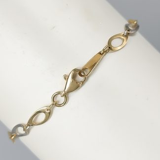18.5cm Armband i tvåfärgat guld  18K 2.65g