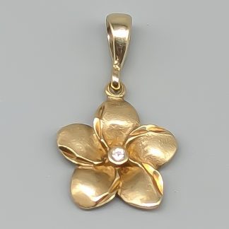 Guldhänge blomma med glassten 14K 0.96g 13mm