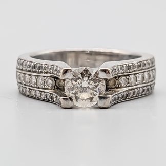 Diamantring i Vitguld 18K 12.32g 18.5mm