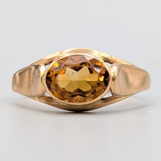 Ring i Guld med Gul Sten-1