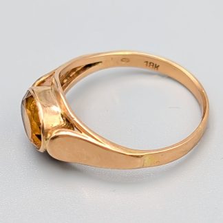 Ring i Guld med Gul Sten-0