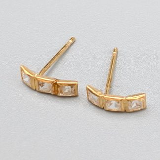 Örhängen i Guld med Vita Stenar-0