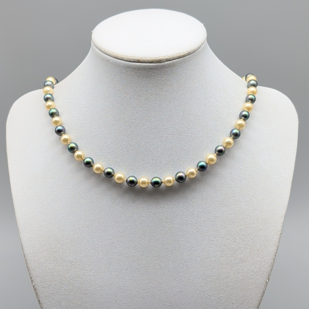 51.5cm Collier i Silver med Fauxpärlor S925 23.16g