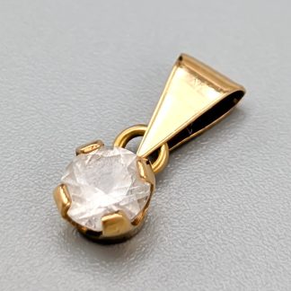 Hänge i Guld med Vit Sten-1