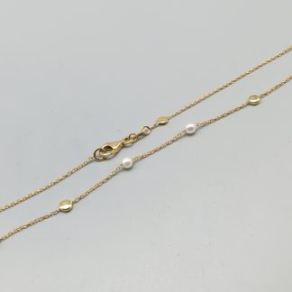 45.5cm Ankarlänk i Guld med Odlade Pärlor 18K 4.22g