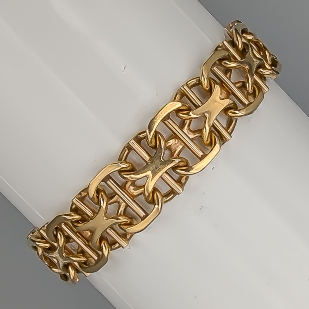 19cm X-Länk med Stav i Guld 18K 25.16g