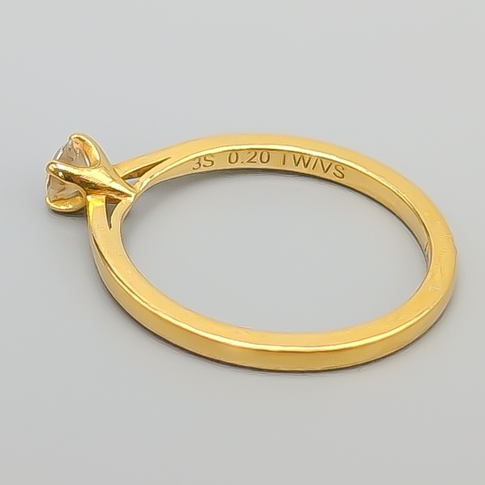 Solitärring i Guld med Diamant 18K 2.13g 15.25mm - Bild 3