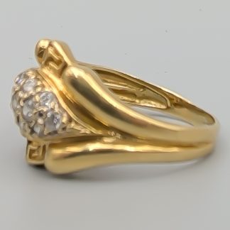 Ring i Guld med Vita Stenar 14K 4.99g 18mm