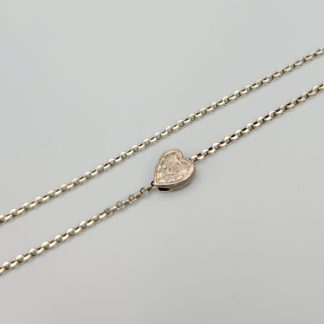 137cm Ankarlänk i Silver med Hjärta S830 18.24g