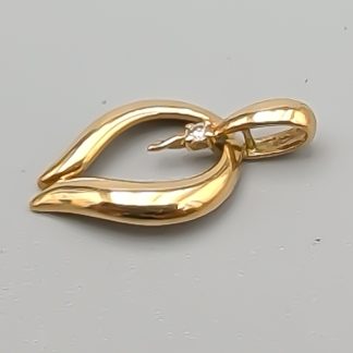 Hänge i Guld med Vit Sten 18K 0.79g 19mm