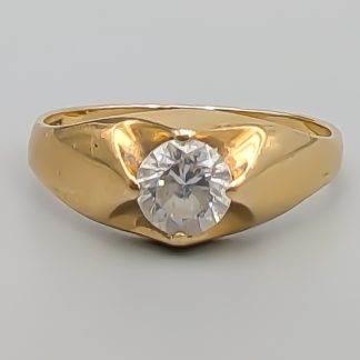 Ring i Guld med Vit Sten 18K 1.99g 16.5mm