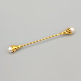 Brosch i Guld med Odlade Pärlor 18K 1.69g 55mm