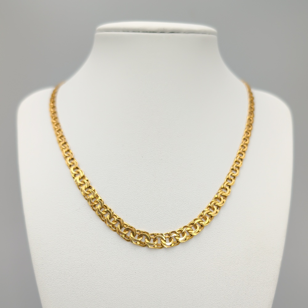 42.5cm Doserad Bismarcklänk i Guld 18K 14.86g