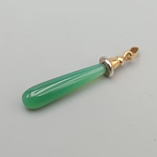 Hänge i Guld med Grön Sten 18K 2.51g 47mm