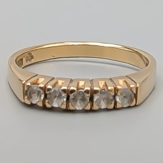 Alliansring i Guld med Vita Stenar 18K 3.02g 16.5mm