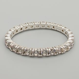 Safira Alliansring i Silver med Vita Stenar S925 1.21g 16.5mm