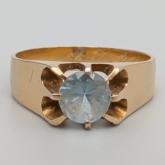 Ring i Guld med Blå Sten 18K 4.14g 17.5mm