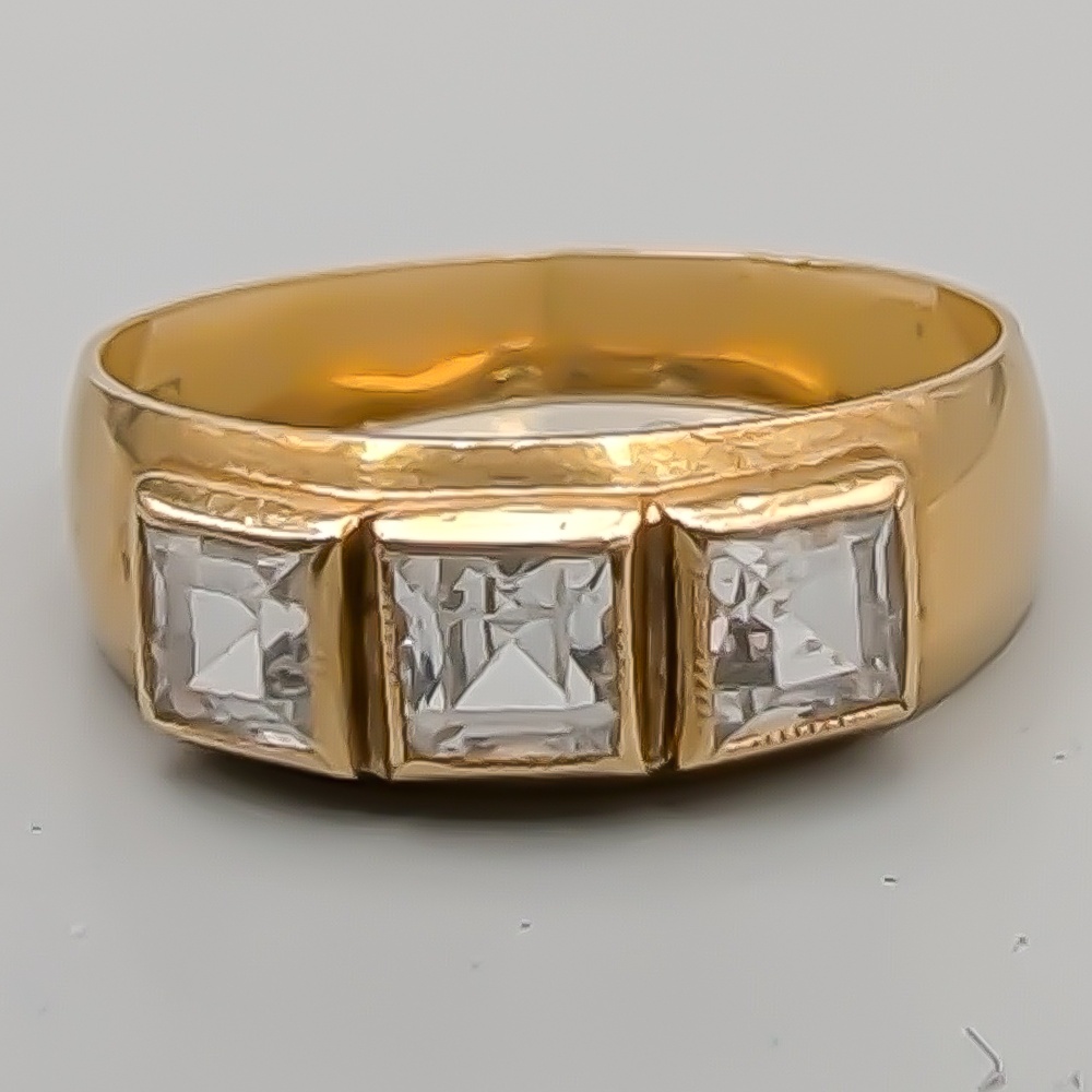 Ring i Guld med Vita Stenar 18K 1.72g 16.5mm