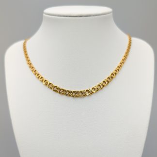 45.5cm Doserad Bismarcklänk i Guld 18K 14.53g