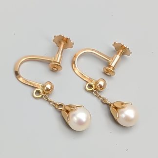 Clips i Guld med Odlade Pärlor 18K 2.62g 24mm