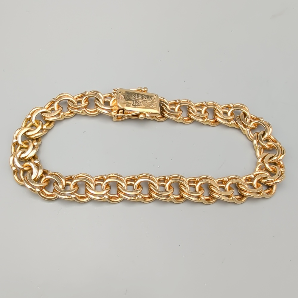 19.5cm Bismarcklänk i Guld 18K 27.82g - Bild 2