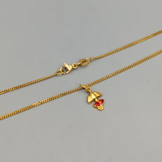 37.5cm Pansarlänk i Guld med Paraply med Emalj 18K 3.86g