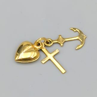 Hänge i Guld Tro Hopp och Kärlek 18K 0.78g 13mm