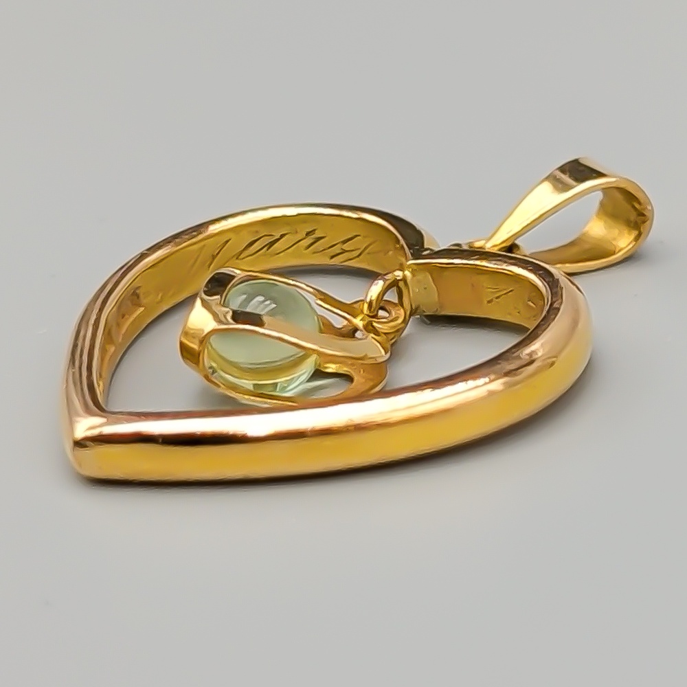 Hänge i Guld Hjärtan med Månadssten Augusti 18K 5.25g 24mm - Bild 2